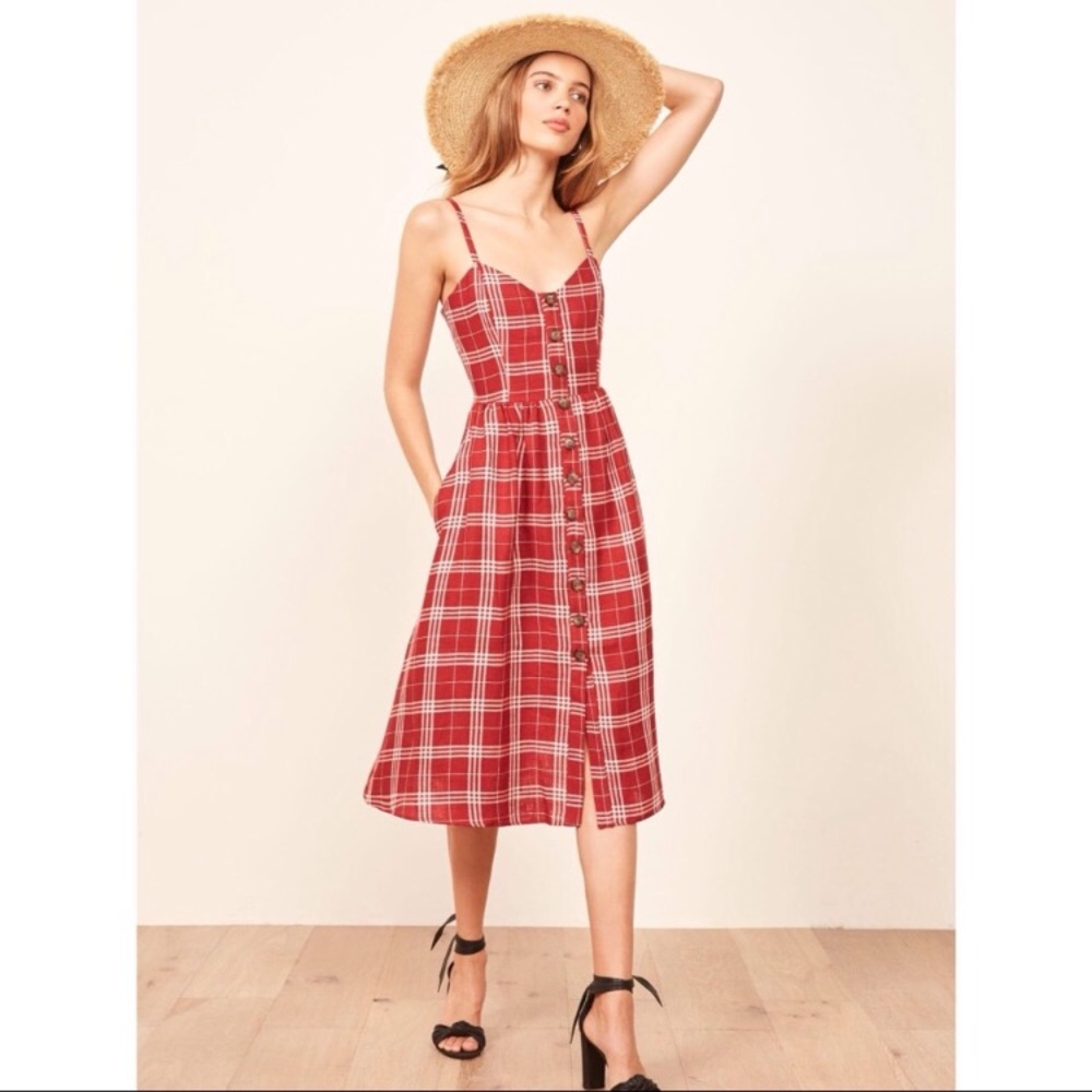 Reformation Thelma Plaid Dress